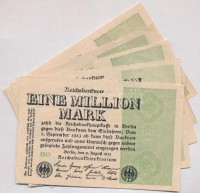 Németország / Weimari Köztársaság 1923. 1.000.000M (5x) T:III
Germany / Weimar Republic 1923. 1.000.000 Mark (5x) C:F