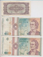 Románia 1952. 3L + 1991. 1000L (2x) + 1992. 500L + 1993. 5000L + 1994. 10.000L (3x) T:III,III-
Romania 1952. 3 Lei + 1991. 1000 Lei (2x) + 1992. 500 Lei + 1993. 5000 lei + 1994. 10.000 Lei (3x) C:F,VG