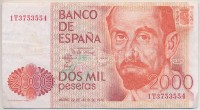Spanyolország 1980 (1983). 2000P T:III
Spain 1980 (1983). 2000 Pesetas C:F
Krause 159