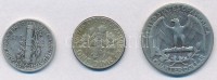 Amerikai Egyesült Államok 1940. 1D Ag 'Mercury' + 1941. 1/4$ Ag 'Washington' + 1960D 1D Ag 'Roosevelt' T:2,2-
USA 1940. 1 Dime Ag 'Mercury' + 1941. 1/4 Dollar Ag 'Washington' + 1960D 1 Dime Ag 'Roosevelt' C:XF,VF