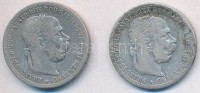 Ausztria 1898. 1K Ag 'Ferenc József' (2x) T:2,2-
Austria 1898. 1 Corona Ag 'Franz Joseph' (2x) C:XF,VF