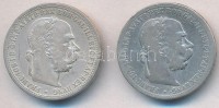 Ausztria 1898-1901. 1K Ag 'Ferenc József' (2x) T:2,2-
Austria 1898-1901. 1 Corona Ag 'Franz Joseph' (2x) C:XF,VF