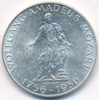Ausztria 1956. 25Sch Ag 'Mozart' T:2 
Austria 1956. 25 Schilling Ag 'Mozart' C:XF