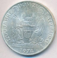 Ausztria 1974. 50Sch Ag '1200 éves a Salzburgi Dóm' T:1-,2 
Austria 1974. 50 Schilling Ag '1200th Anniversary - Salzburg Cathedral' C:AU,XF
Krause KM#2921