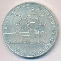 Ausztria 1976. 100Sch Ag 'Téli Olimpia Innsbruck' T:1-
Austria 1976. 100 Schilling 'Winter Olympics Innsbruck / Building and Olympic logo' CAU
Krause KM#2927