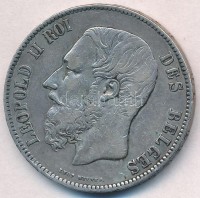 Belgium 1872. 5Fr Ag 'II. Lipót' T:2-
Belgium 1872. 5 Francs Ag 'Leopold II' C:VF
Krause KM#24