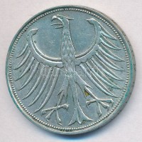 NSZK 1951D 5M Ag T:2
FRG 1951D 5 Mark Ag C:XF