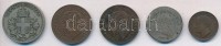 Olaszország 1861M 2c Cu + 1863M BN 50c Ag + 1867M 2c Cu 'II. Viktor Emánuel' + 1904R 1c Cu + 1918R 20c Cu-Ni T:2,2-,3
Italy 1861M 2 Centesimi Cu + 1863M BN 50 Centesimi Ag + 1867M 2 Centesimi Cu 'Vittori Emanuele II' + 1904R 1 Centesimo Cu +