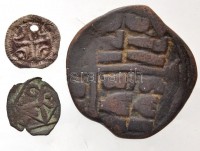 3db-os vegyes pénztétel, benne Magyarország 1131-1141. Denár Ag 'II. Béla' (0,33g) + Bizánci Birodalom ~1030. AE Follis (13g) + 1db német? aprópénz T:3 ly.
3pcs of various coins, including Hungary 1131-1141. Denar Ag 'Bela II' (0,33g) +