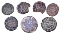 Római Birodalom 7db-os római pénztétel, közte 1db III. Gordianus Antoninianus és 6db IV. századi kisbronz T:2,2-,3
Roman Empire 7pcs of various Roman coins, including 1pc Antoninianus from Gordian III and 6pcs of small bronze coins from the