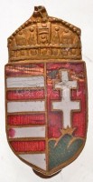 ~1930-1940. 'Magyar címer' zománcozott Br gomblyukjelvény (10,5x21mm) T:2 zománchiba