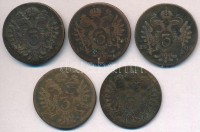 Vegyes: 1800S 3kr Cu 'I. Ferenc' + 1800B 3kr Cu 'I. Ferenc' + 1800C 3kr Cu 'I. Ferenc' + 1800(?) 3kr Cu 'I. Ferenc' + 1800. 3kr Cu 'I. Ferenc' T:3,3-
Mixed 1800S 3 Kreuzer Cu 'Franz II' + 1800B 3 Kreuzer Cu 'Franz II' + 1800C 3 Kreuzer Cu 'Franz