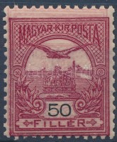 1904 Turul 50f sötétvörös, kettős kép, az egyik fordított ??