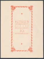 1949 Sztálin vágott sor emléklapon