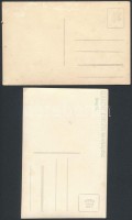 cca 1920-1940 'Az edző és a tanítványok', a központi figura 'az edző' SzVSE (Szegedi Vasutas Sportegyesület) feliratú polóban, Gábor Endre (1892-1944) szegedi fényképész fotói, 2 db fotólap, az egyik szárazbélyegzővel, a másik a