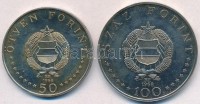 1968. 50Ft Ag + 100Ft Ag 'Semmelweis pár' T:1-  patina, apró ph.
Adamo EM27; EM28