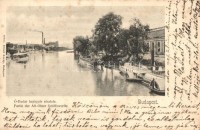 Budapest III. Óbudai hajógyár, Tachtalia gőzös, DDSG 208-as számú uszály, Divald Károly 134. sz. / Partie der Alt-Ofner Schiffswerfte (r)
