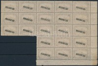 1918 Köztársaság/ Parlament 5P ívsarki 21-es tömb a felülnyomat gépszínátnyomatával (21.000+++)