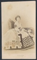 cca 1880-1890 Olga (1876-1932) württembergi hercegnő, Miksa (1871-1904) Shaumburg-Lippe hercegének felesége, Buchner, Stuttgart, 6x10 cm./ cca 1880-1890 Photo of Duchess Olga of Württemberg (1876-1932), wife of Prince Maximilian of