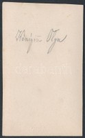cca 1880-1890 Olga (1876-1932) württembergi hercegnő, Miksa (1871-1904) Shaumburg-Lippe hercegének felesége, Buchner, Stuttgart, 6x10 cm./ cca 1880-1890 Photo of Duchess Olga of Württemberg (1876-1932), wife of Prince Maximilian of