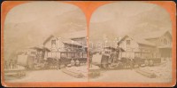 cca 1900 Rigi, Svájc, fogaskerekű vasút, sztereófotó, 8,5x18 cm / Rigi, Switzerland,  stereo photo