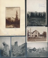 cca 1900-1932 Hegyi kirándulások emlékképei, az egyik képen József főherceggel, 10 db, 8x6 és 11x8 cm közötti méretekben