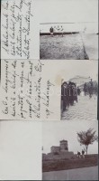 1906 Magyar evezősök Belgrádi kirándulása. Az egyik evezős által készített képeken feliratozva az események, pl az angol követ lovasfogata. 5 db fotólap / 
1906 Belgrade Hungarian rowing team 5 photo postcards. Visit of the English