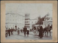 cca 1910 Piazza Pia, Róma, feliratozva, kartonra ragasztva, 14×19 cm