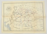 Átnézeti térkép a magyar közlekedési ügy rendezésérűli javaslathoz. Reprint térkép 37x48 cm
