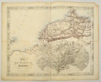 cca 1845-1847 Joseph Scheda (1815-1888): Plan der Umgebung von Neapel. Nápoly és kornyékének, valamint Északnyugat Afrika térképe, litográfia. Wien,  K. K. Militärisch Geographisches Institut, foltos, kis szakadásokkal, német nyelven,