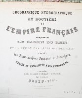 1861 E. Andriveau-Goujon: Franciaország nagyméretű térképe színezett acélmetszet /
1861 E. Andriveau-Goujon: Huge etched map of France. 200x140 cm