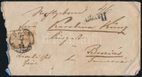 1871 Kőnyomat 15kr ajánlott levélen ,,PEST AJÁNLOTT' - ,,TEMESVÁR AJÁNLOTT' - ,,BUZIÁS' (80.000)