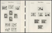 Nem teljes Nagy Britannia gyűjtemény 1973-1984 Leuchtturm előnyomott albumlapokon, filázva / United Kingdom collection on Leuchtturm pages (Nominal value GBP 45.-)