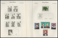 Nem teljes Nagy Britannia gyűjtemény 1973-1984 Leuchtturm előnyomott albumlapokon, filázva / United Kingdom collection on Leuchtturm pages (Nominal value GBP 45.-)