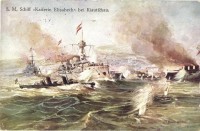 SMS Kaiserin Elisabeth, a K.u.K. haditengerészet Ferenc József-osztályú védett cirkálója / SMS Kaiserin Elisabeth, Austro-Hungarian Navy I. Franz Joseph-class protected cruiser by Kiautschou s: Heumesser +  K.u.K. III. Seebataillon 10.