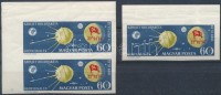 1959 Holdrakéta vágott ívsarki pár + ívszéli bélyeg (6.000)
