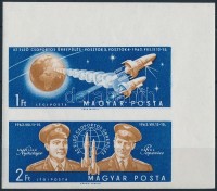 1962 Az első csoportos űrrepülés vágott ívsarki összefüggő pár (3.400)