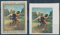 1969 Festmények VI. 5Ft fogazatlan fázisnyomat arany színnyomat nélkül + támpéldány
