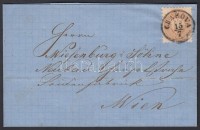1865 15kr levélen 'CSAKOVA' - 'ZSEBELY' - 'WIEN'