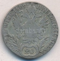 1809B 20kr Ag 'I. Ferenc' (6,44g) T:2-,3
Huszár: 1970., Unger III.: 1377.a