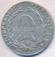 1818B 20kr Ag 'I. Ferenc' T:2- lapkahiba