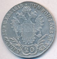 1818B 20kr Ag 'I. Ferenc' T:2- lapkahiba