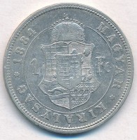 1884KB 1Ft Ag 'Ferenc József / Barokk címer' T:2,2-
Adamo M15