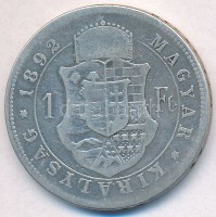 1892KB 1Ft Ag 'Ferenc József / Fiume címer' T:2-,3
Adamo M15