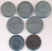 1926. 10f Cu-Ni + 20f Cu-Ni (2x) + 50f Cu-Ni (2x) + 1940. 10f Fe + 1941. 10f Fe T:2,2-,3