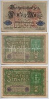 Német Birodalom / Weimar Köztársaság 1908-1920. 9db-os bankjegy tétel T:III,III-
German Empire / Weimar Republic 1908-1920. 9pcs of banknotes C:VF,F