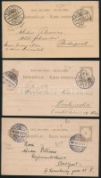 1898-1900 3 db 2kr díjjegyes levelezőlap kétnyelvű bélyegzésekkel