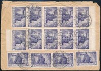 1946 Levél 18 bélyeges bérmentesítéssel New Yorkba