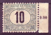 1903 Zöldportó 10f ívszéli bélyeg, sarokfog hiba (44.000)