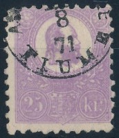 1871 Nagyon szép színű Kőnyomat 25kr 'FIUME' (40.000) (pici elvékonyodás / thin paper)